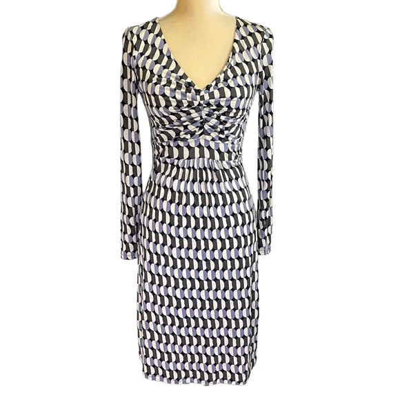Boden Long-Sleeve Geometric Print Dress - Picture 1 of 8